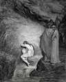 The Inferno, Canto 30, lines 38-39:  That is the ancient soul Of wretched Myrrha, - Gustave Dore