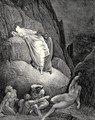 The Inferno, Canto 18, lines 130-132: Thais is this, the harlot, whose false lip Answerd her doting paramour that askd, Thankest me much! - Gustave Dore