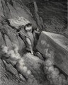 The Inferno, Canto 11, lines 6-7: From the profound abyss, behind the lid Of a great monument we stood retird - Gustave Dore