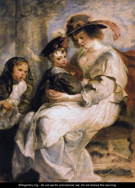 Helene Fourment With Two Of Her Children, Claire-Jeanne And Francois - Peter Paul Rubens