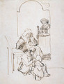 Three Women and a Child at the Door - Rembrandt Van Rijn