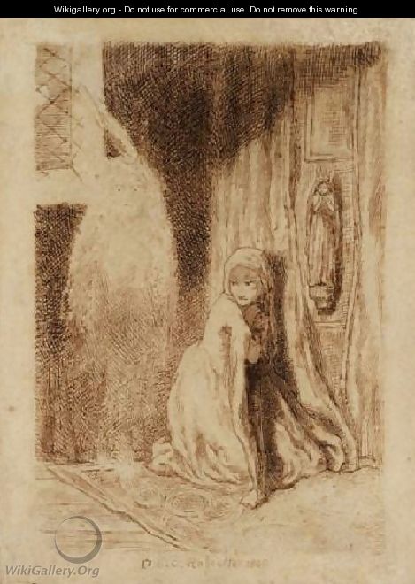 Faust: Margaret in the Church - Dante Gabriel Rossetti