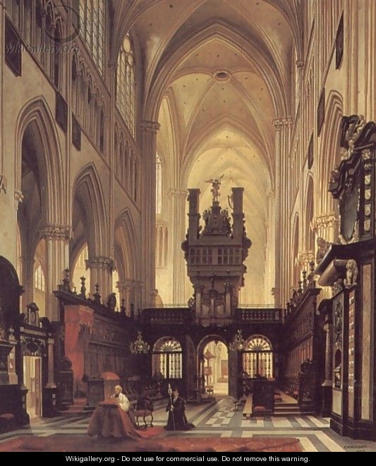 Figures in the Choir of a Cathedral - Jules Victor Genisson