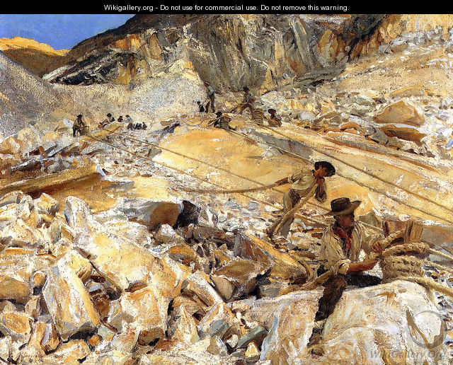 Bringing Down Marble from the Quarries in Carrara - John Singer Sargent