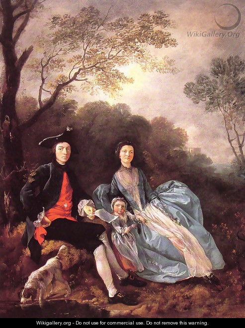 Portrait of the Artist with his Wife and Daughter - Thomas Gainsborough