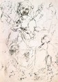 Study of nursing Madonna and profile heads - Leonardo Da Vinci