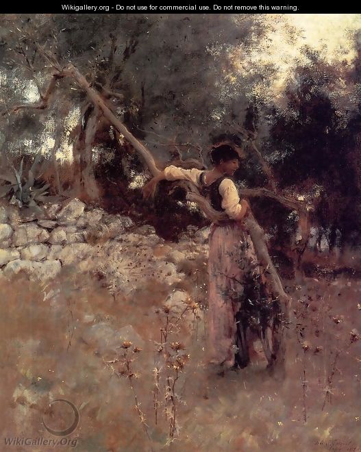 Capri Girl (or Among the Olive Trees, Capri) - John Singer Sargent