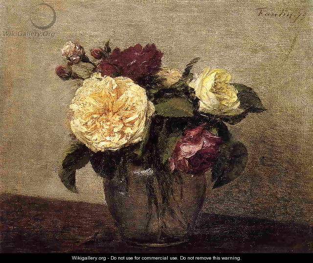Yellow and Red Roses - Ignace Henri Jean Fantin-Latour