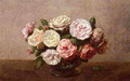 Bowl of Roses - Ignace Henri Jean Fantin-Latour