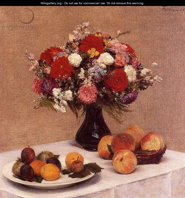Flowers and Fruit - Ignace Henri Jean Fantin-Latour