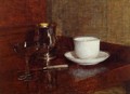 Still Life: Glass, Silver Goblet and Cup of Champagne - Ignace Henri Jean Fantin-Latour