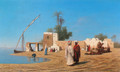 Un vilage aux bords de Nil - Haute Egypte (A Village on the Shores of the Nile - High Egypte) - Charles Théodore Frère