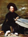 A Dwarf Holding a Tome in His Lap (or Don Diego de Acedo, el Primo) - Diego Rodriguez de Silva y Velazquez