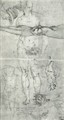 Various studies including a tracing from the other side of the sheet - Michelangelo Buonarroti