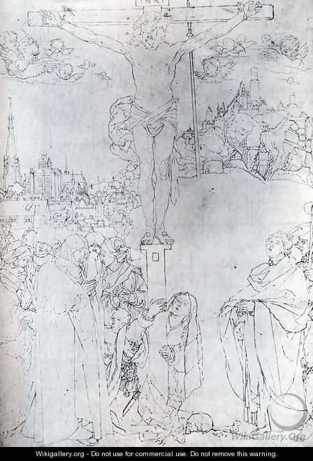 Crucifixion With Many Figures - Albrecht Durer