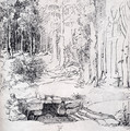 Forest Glade With A Walled Fountain By Which Two Men Are Sitting (or St. Anthony And St. Paul, Identified By The Flying Raven) - Albrecht Durer