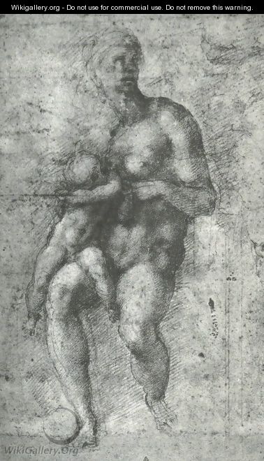 Study for a Holy Family with the Infant St.John - Michelangelo Buonarroti