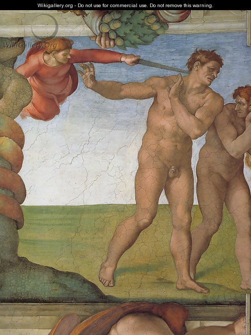 Ceiling of the Sistine Chapel: Genesis, The Fall and Expulsion from Paradise - The Expulsion - Michelangelo Buonarroti