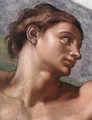 Ceiling of the Sistine Chapel: Genesis, The Creation of Adam [Adam's face] -  Michelangelo Buonarroti	