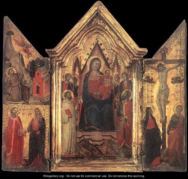 Madonna Enthroned with Angels and Saints - Jacopo del Casentino Landini