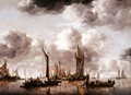 A Dutch Yacht Firing a Salute as a Barge Pulls Away, 1650 - Jan Van De Capelle
