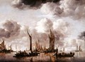 A Dutch Yacht Firing a Salute as a Barge Pulls Away, 1650 - Jan Van De Capelle