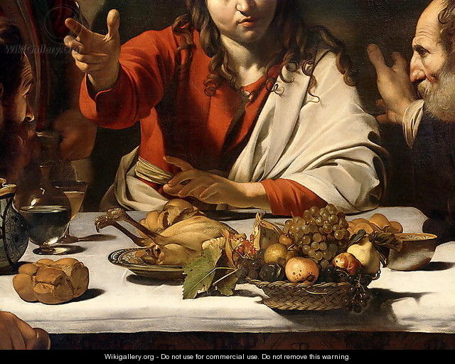 The Supper at Emmaus, 1601 (detail-1) - Caravaggio