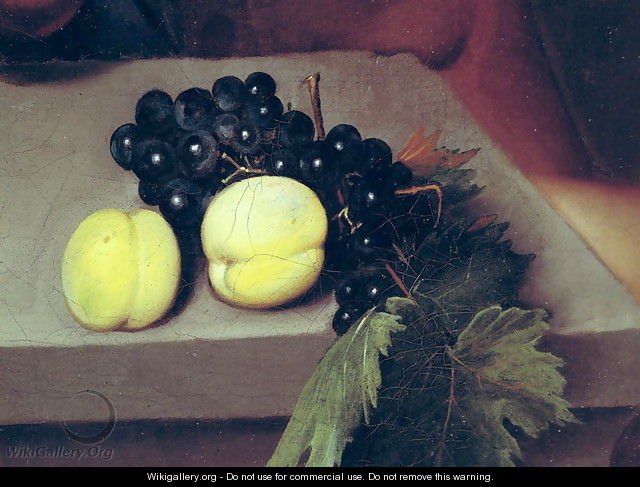 The Sick Bacchus, detail of peaches and grapes, 1591 - Caravaggio