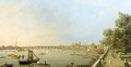 The Thames from the Terrace of Somerset House, looking upstream Towards Westminster and Whitehall, c.1750 - (Giovanni Antonio Canal) Canaletto