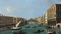 View of the Grand Canal from the South, the Palazzo Foscari to the right and the Rialto Bridge beyond - (Giovanni Antonio Canal) Canaletto