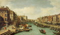 The Grand Canal near the Rialto Bridge, Venice, c.1730 (2) - (Giovanni Antonio Canal) Canaletto
