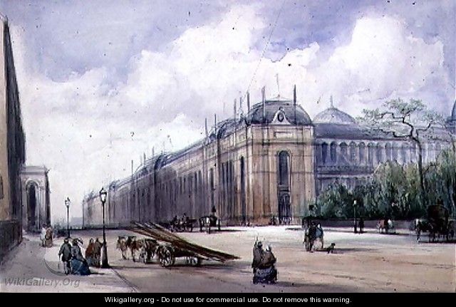South-east Aspect of the 1862 Exhibition Building, looking along Cromwell Road - William Callow
