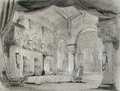 Set design of the palace interior for a performance of the opera 