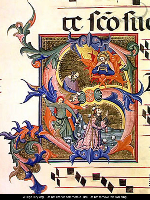 Ms 572 f.32v Historiated initial 