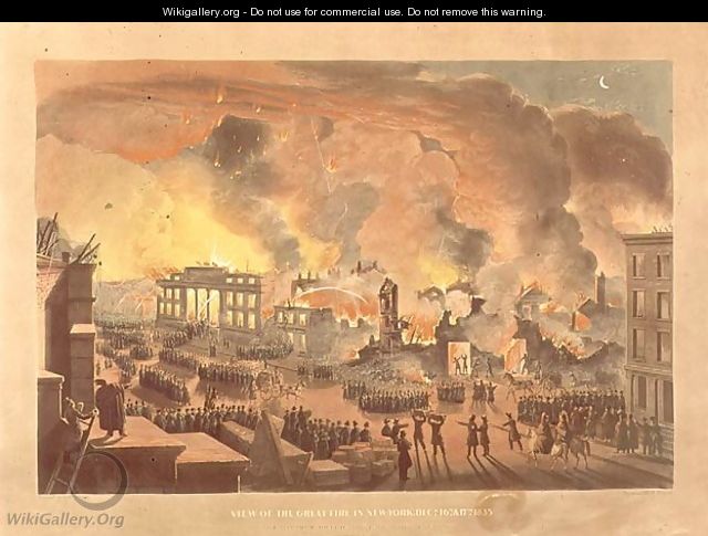 View of the Great Fire in New York, December 16th-17th 1835 - Nicolino Calyo