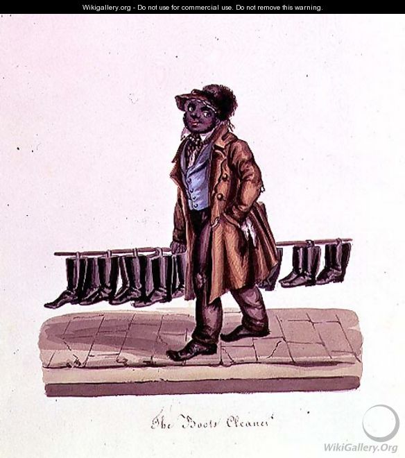 The Boots Cleaner, c.1840 - Nicolino Calyo