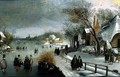 Winter Landscape with Skaters - Adam van Breen