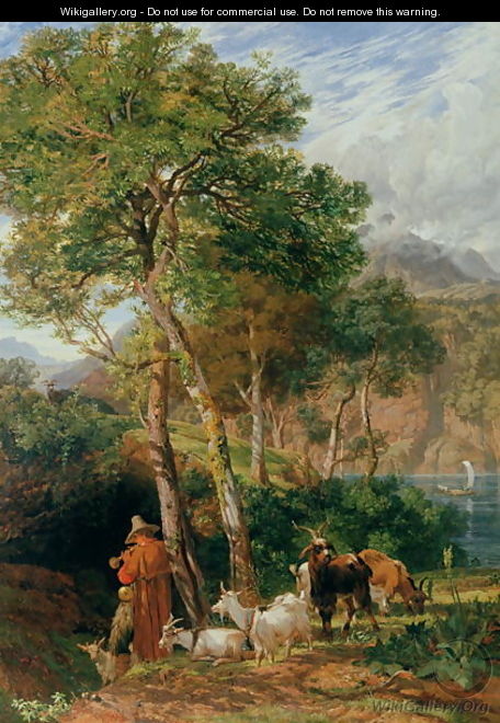 The Shores of Lake Lecco - Frederick Lee Bridell