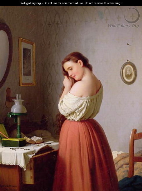 Young Woman Plaiting her Hair - Meyer Georg von Bremen