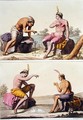 Indians playing Queciu (top) and Porotos (bottom), Chile, from 'Le Costume Ancien et Moderne' - G. Bramati