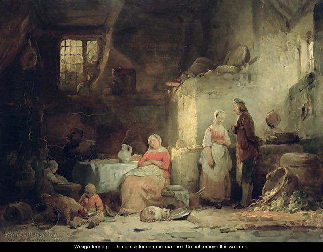 Conversation after the Meal 1840 - Adrien Ferdinand de Braekeleer