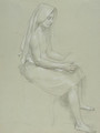 Study of a Seated Veiled Female Figure - William-Adolphe Bouguereau