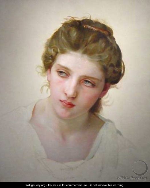 Étude de Tête de Femme Blonde de Face (Study of the Head of a Blonde Woman) - William-Adolphe Bouguereau