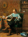 A Cavalrist Reading in a 17th Century Interior - Lambertus Lingeman