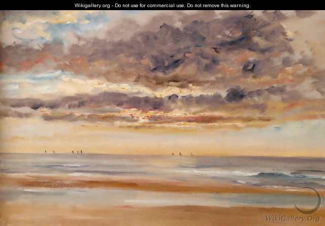 Sunset Over The Sea - Paul Huet