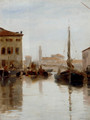 Vessels Moored On A Venetian Backwater - Adolf Schwarz