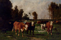 Cattle In A Meadow - Emile van Marcke de Lummen