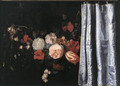 Flower Still-Life with Curtain - Adrian Van Der Spelt
