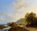 A Summer Landscape With Travellers On A Path - Barend Cornelis Koekkoek
