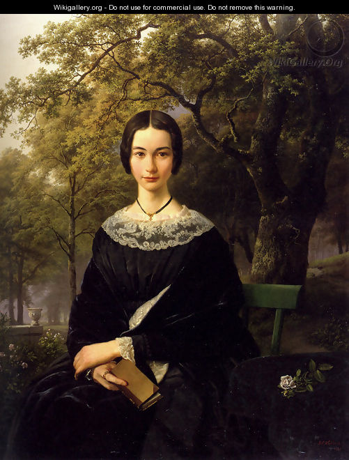 Portrait Of A Young Lady - Barend Cornelis Koekkoek